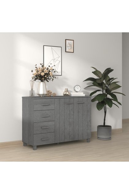 Sideboard HAMAR Dark Grey 113x40x80 cm Solid Wood Pine