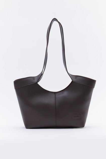 Bitter Brown D43 Daily, Work and School Women's Shoulder Bag with Snap Closure and Wide Shoulder Strap