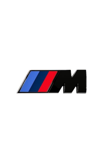 Emblemă auto M – 4,5 x 1,5 cm, Negru lucios, Autoadezivă
