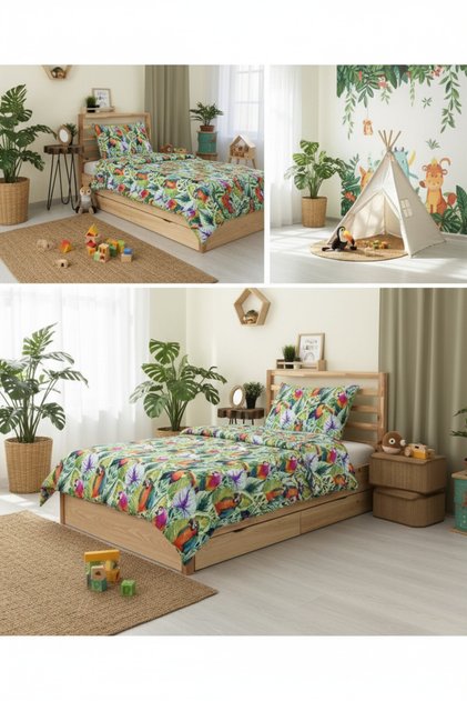 Tropical Parrot Patterned Children's Pique