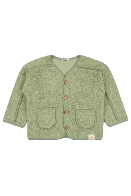 Star Embroidered Cardigan for 2-5 Years - Khaki