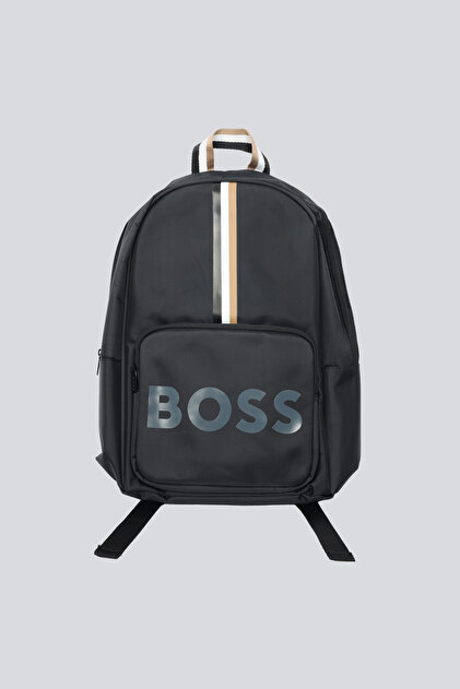 BOSS Erkek Logo İmza Şerit Çizgili ve Baskılı Fermuarlı Ön Bölmeli