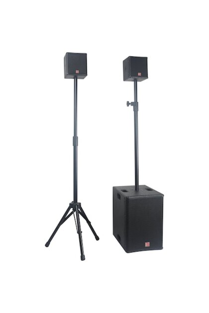 Set de boxe active profesionale, 560W RMS, Subwoofer și 2 sateliți, Suporturi