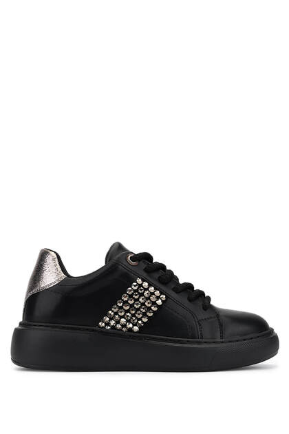 Kadın Suni Deri Siyah/Antrasit Sneakers & Spor Ayakkabı