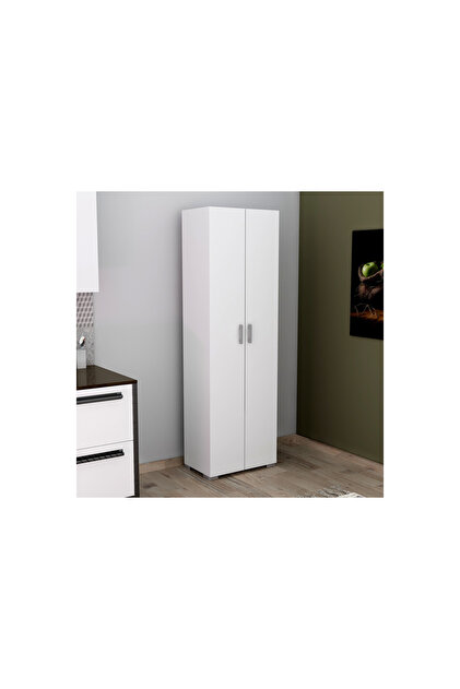 Remaks Kayra 2 Kapak 8 Raflı Çok Amaçlı Dolap - Beyaz - Fiyatı