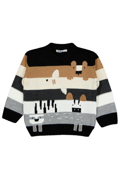 Cute Animals Patterned Sweater for Ages 2-5 - Gray 4-5 Years Old