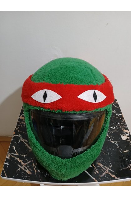 Ninja Kaplumbağa Peluş Kask Kılıfı Ninja Turtles Motosiklet Kask Aksesuarı