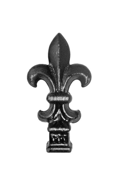 Pachet 10 varfuri decorative din fier forjat pentru garduri și porți metalice, VF 007, 118x65 mm,