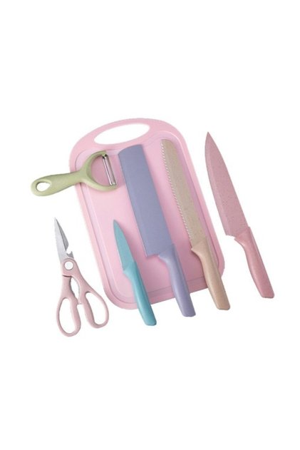 Set de cuțite de bucătărie ® cu 7 piese, din oțel inoxidabil, foarfece, curățător de pâine și tocător incluse