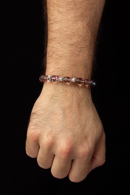 Certified Colorful Glitter Particle Airplane Glass Bracelet