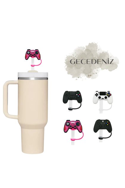 Thermos Compatible Straw Stopper Joystick Pink