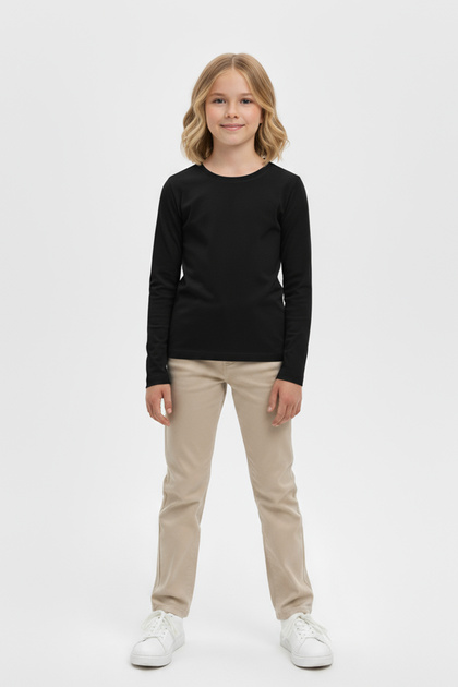Girls' Long Sleeve Crew Neck T-Shirt