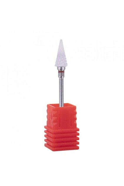 Cap / bit de freza pentru manichiura conic ceramica pentru gel / underrefill - rosu