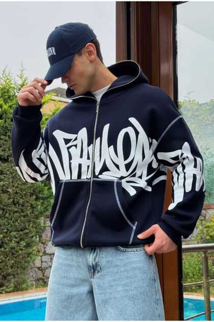serline Premium Graphic Baskı Full Zip Hoodie - Fiyatı, Yorumları