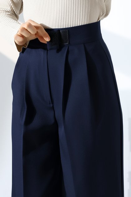 Women's Palazzo Pants with a Zipper at the Waist