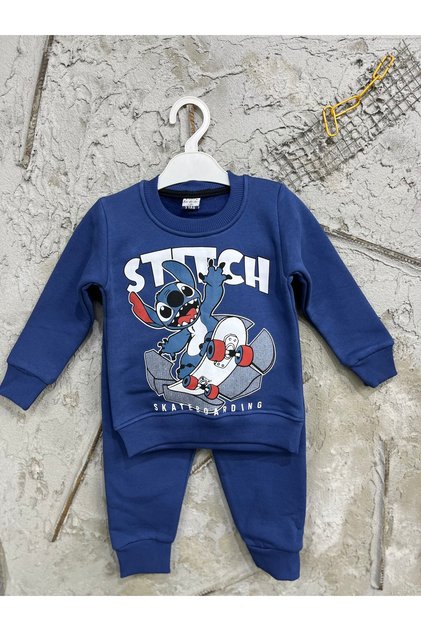 3 İplik Ş Fleece-Lined Unisex Children's Tracksuit Pajama Set