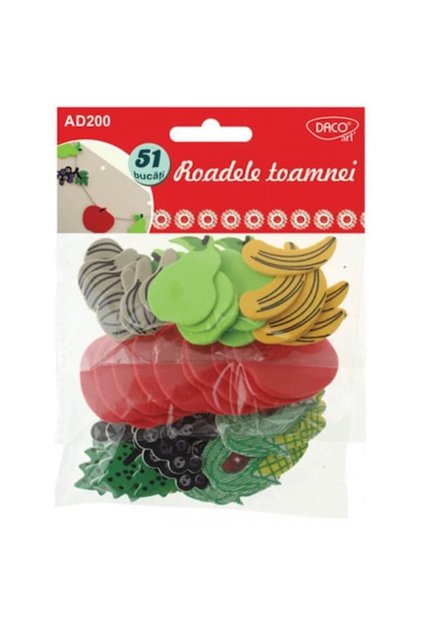 Forme Spuma Autoadeziva DACO, Model Roadele Toamnei, Dimensiuni Variabile, 51 Buc/Set, Multicolor