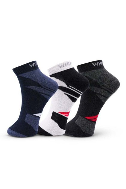 Ankle Socks Men's Sneaker Half-Terry 3 Pairs – Dark Gray, Blue, Black