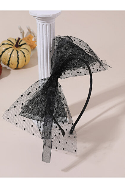 Girls Mesh Bow Polka Dots Headband