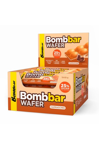 Protein Wafer with Cappuccino Flavor, Gluten Free, High Fiber and No Sugar Added 12x32g