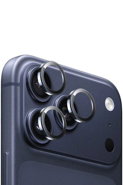 Apple iPhone 17 Pro & 17 Pro Max Real Sapphire Pvd Camera Lens Protection Glass- Navy Blue