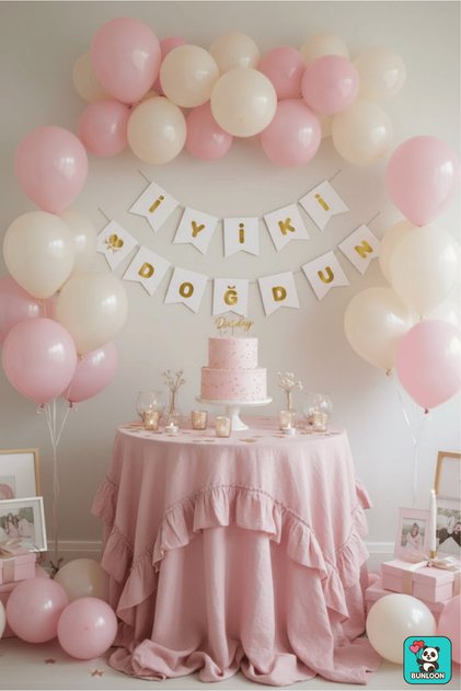 White Gold Happy Birthday Gilded Banner Birthday Sign Party Decoration