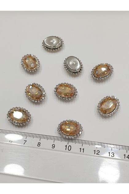 Stone Edged - Gold Oval 15*20mm (50 Pcs)