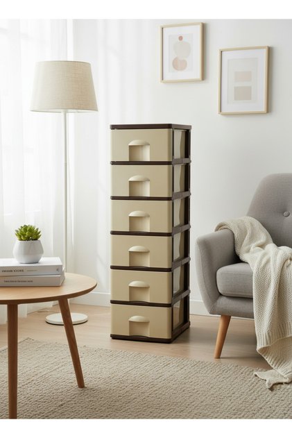6-Drawer Plastic Storage Organizer with Wheels - Long, Durable, and Easy to Transport