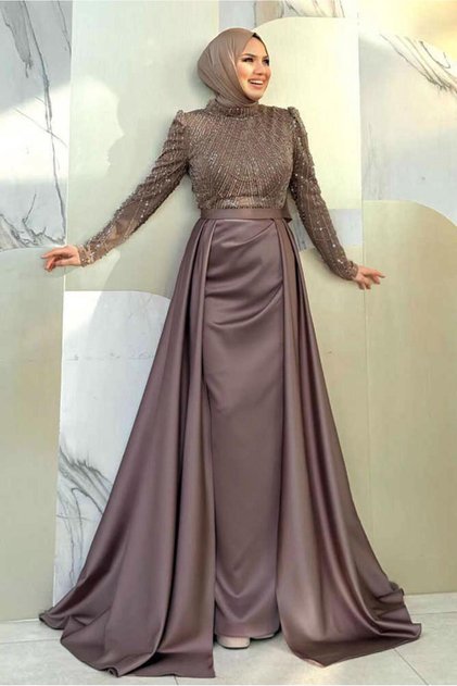 Women's Mink Satin Evening Dress t 4207