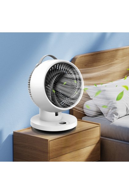 Portable Air Cooling Fan USB Rechargeable Oscillating Desktop Fan 6 Gears Time Setting Table Stand