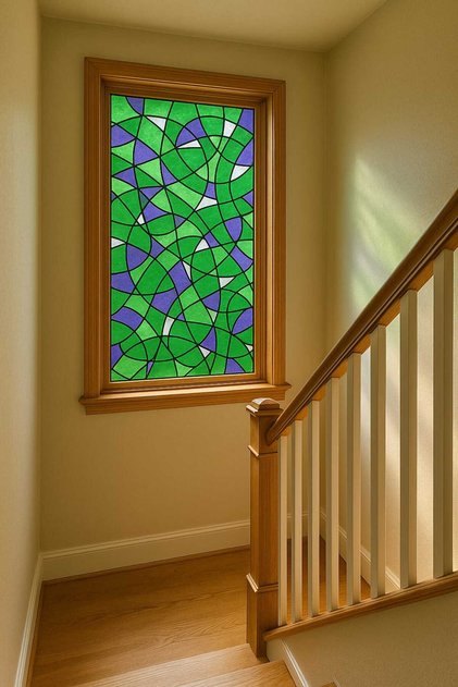 Stained Glass Pattern Adhesive Transparent Foil 90Cmx 2 Meters