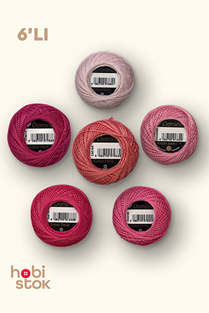domino Koton Perle 8gr No:8 Nakış Ipliği Kanaviçe Panch Ipi - Set