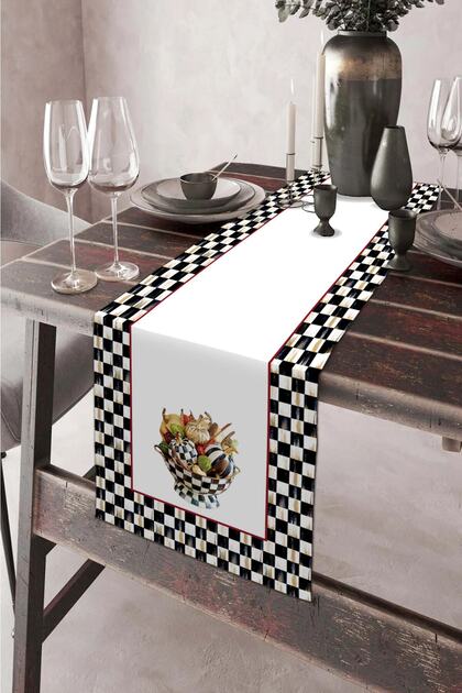 40x140cm Woven Stain Resistant Printed Premium Thai Feather Fabric Tablecloth Runner Washable