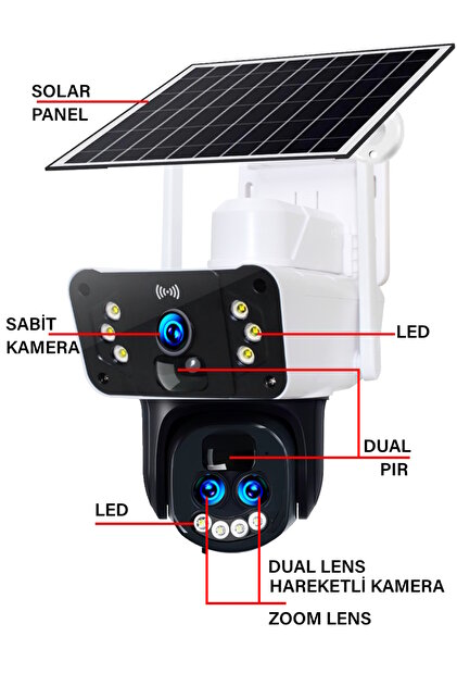 O-KAM 3950 15MP 10X Optik Zoom UltraHD 4G Solar Akıllı Güvenlik