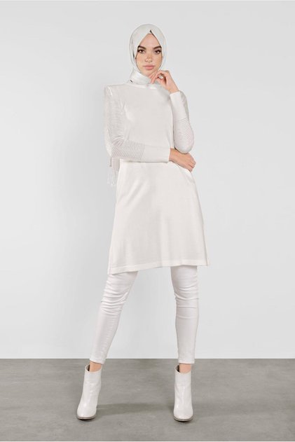 Stone Printed Strick Tunic with Sleeves 41009