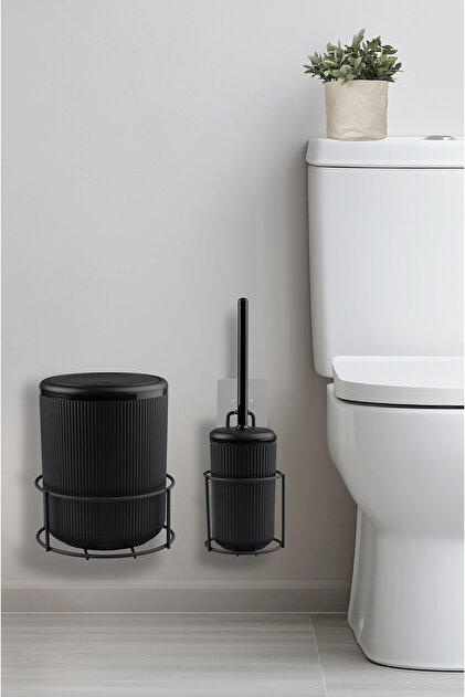 Wccf 値段指定お気軽に♪レアル黒9枚セット Okyanus Home Siyah Eko Magic Askılı Yuvarlak Mina 2'li Wc Kova Ve