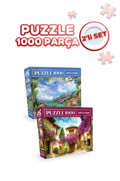 Neverland 2 Adet 1000 Parça Puzzle - Sahil Manzarası ve Provence