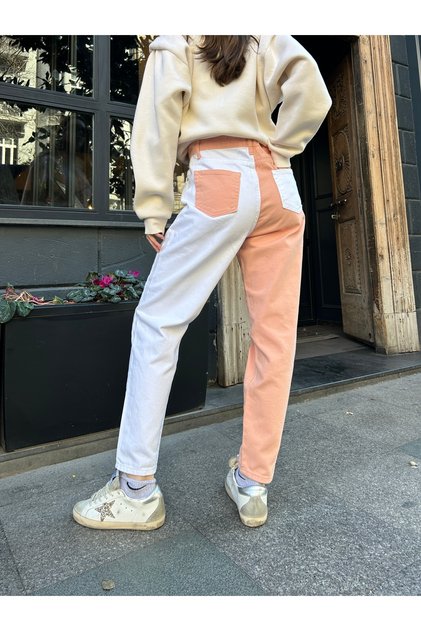 Boyfriend Jeans με διπλό χρώμα