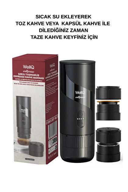 WellQ Wellpresso Taşınabilir Şarjlı Espresso Kahve Makinesi