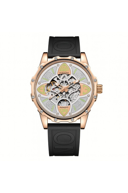 Ceas 3833 Automat Mecanic Skeleton –Unisex, Rezistent la Apă,Business și Casual,auriu/negru