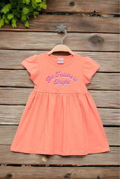 Girl's Printed Short Sleeve Combed Cotton Dress Summer