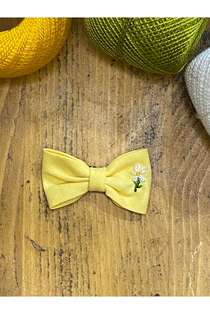 Flower Embroidered Hairless Baby Hair Clip (1 Piece)