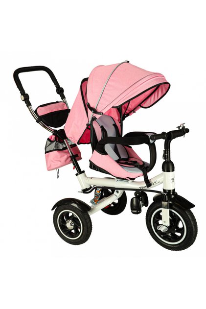 Tricicleta pentru copii Trike Fix V3 Pink, cu scaun rotativ 360 si control parental, pozitie