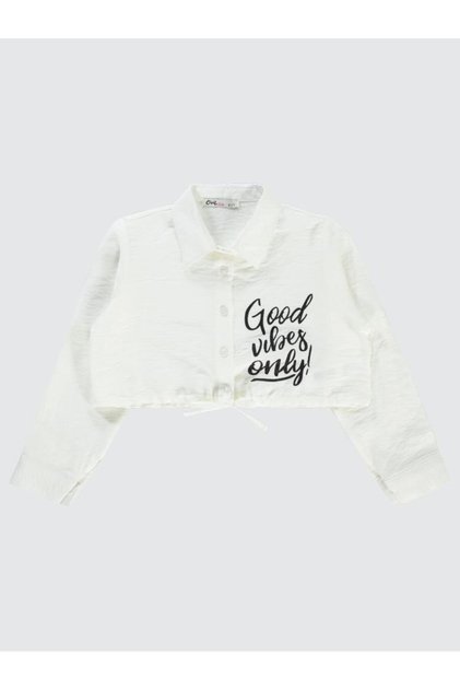 قميص Good Vibes Only مطبوع لعمر 10-13 سنة - أبيض لعمر 11-12 سنة