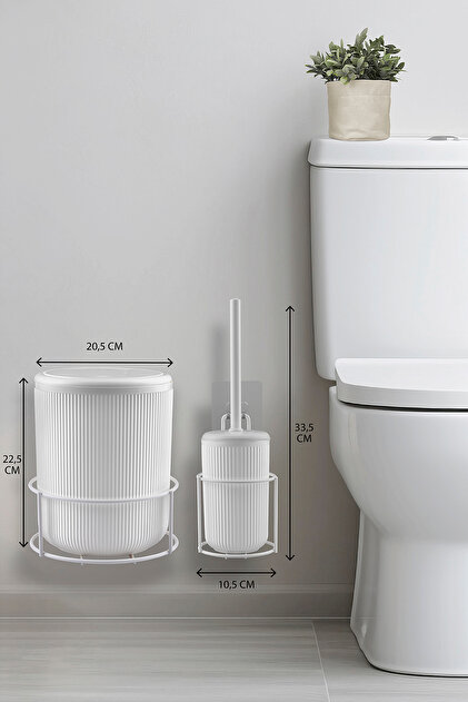 Okyanus Home Beyaz Eko Magic Askılı Yuvarlak Mina 2'li Wc Kova Ve