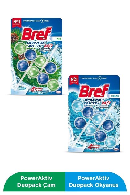 Bloc de toaletă solid Power Aktiv Pine Double & Ocean Double (SET DE 2)