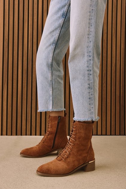 , Women's Genuine Leather Boots 1531050Z26103551K2 Tan