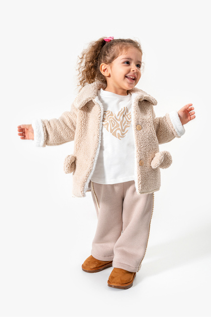 Jikko Baby Peluş Ceketli Günlük Kız Bebek Takım 8167 - Fiyatı