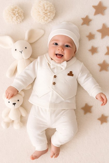 Organic Luxury Tuxedo Zibin Set 0-3 Months Newborn Baby Boy Hospital Release 5-Piece Boxed Premium Product