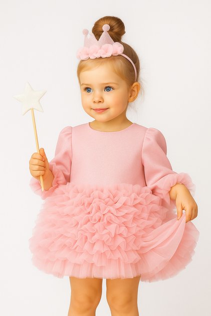 Long Sleeve Puffy Tulle Tutu - Princess Dress, Birthday, Special Occasion Dress